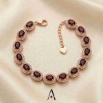 Ariana Garnet Halo Bracelet