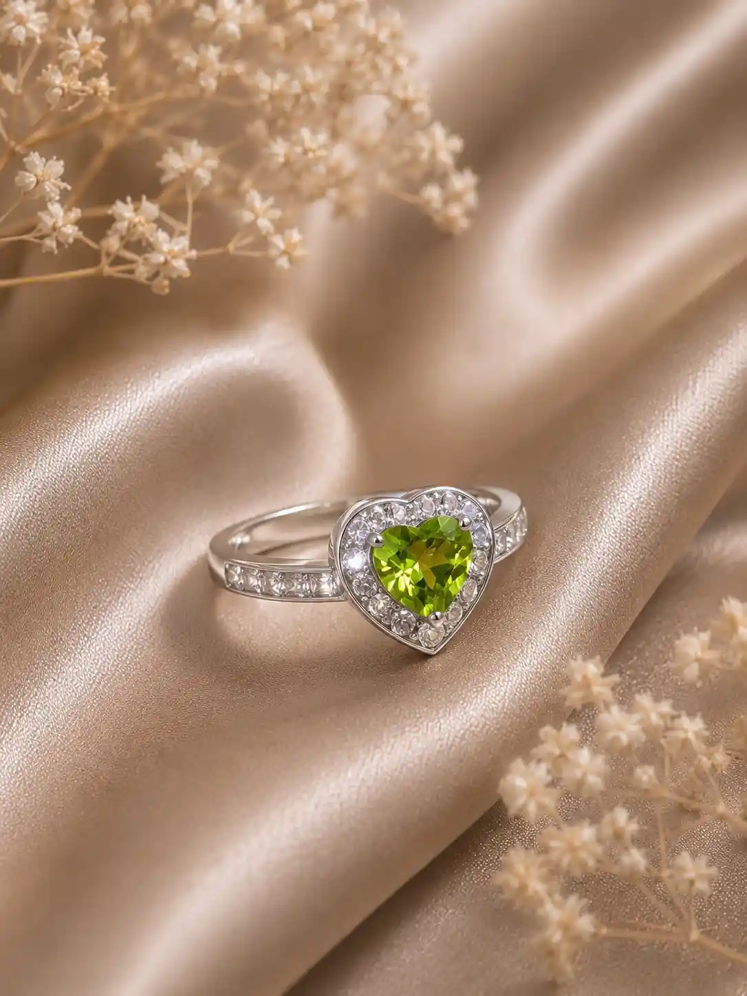 Sweetheart Peridot Ring | Silver 1