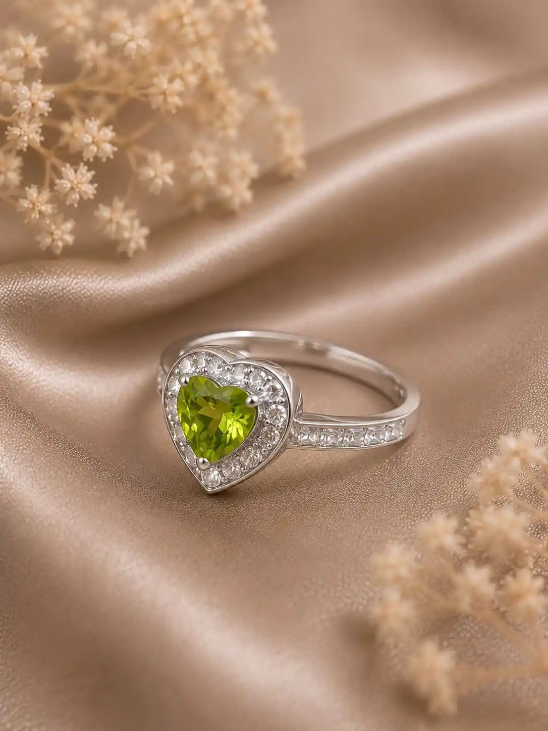 Sweetheart Peridot Ring | Silver 2