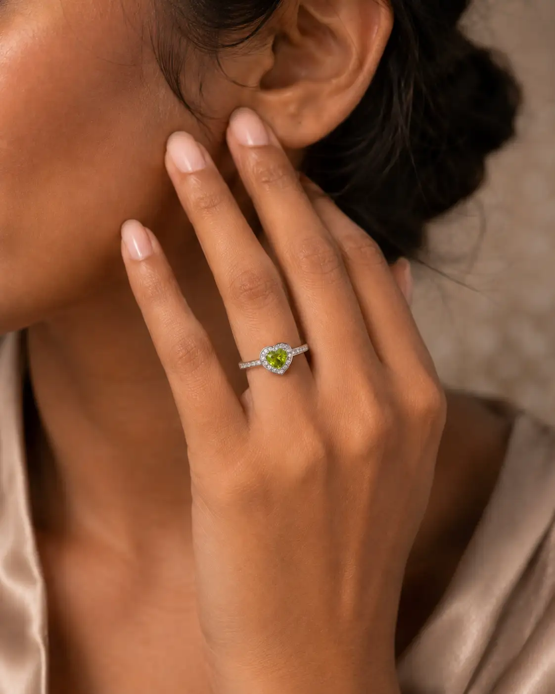 Sweetheart Peridot Ring | Silver 3